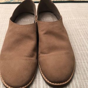 EILEEN FISHER soft leather flats, tan, size 7